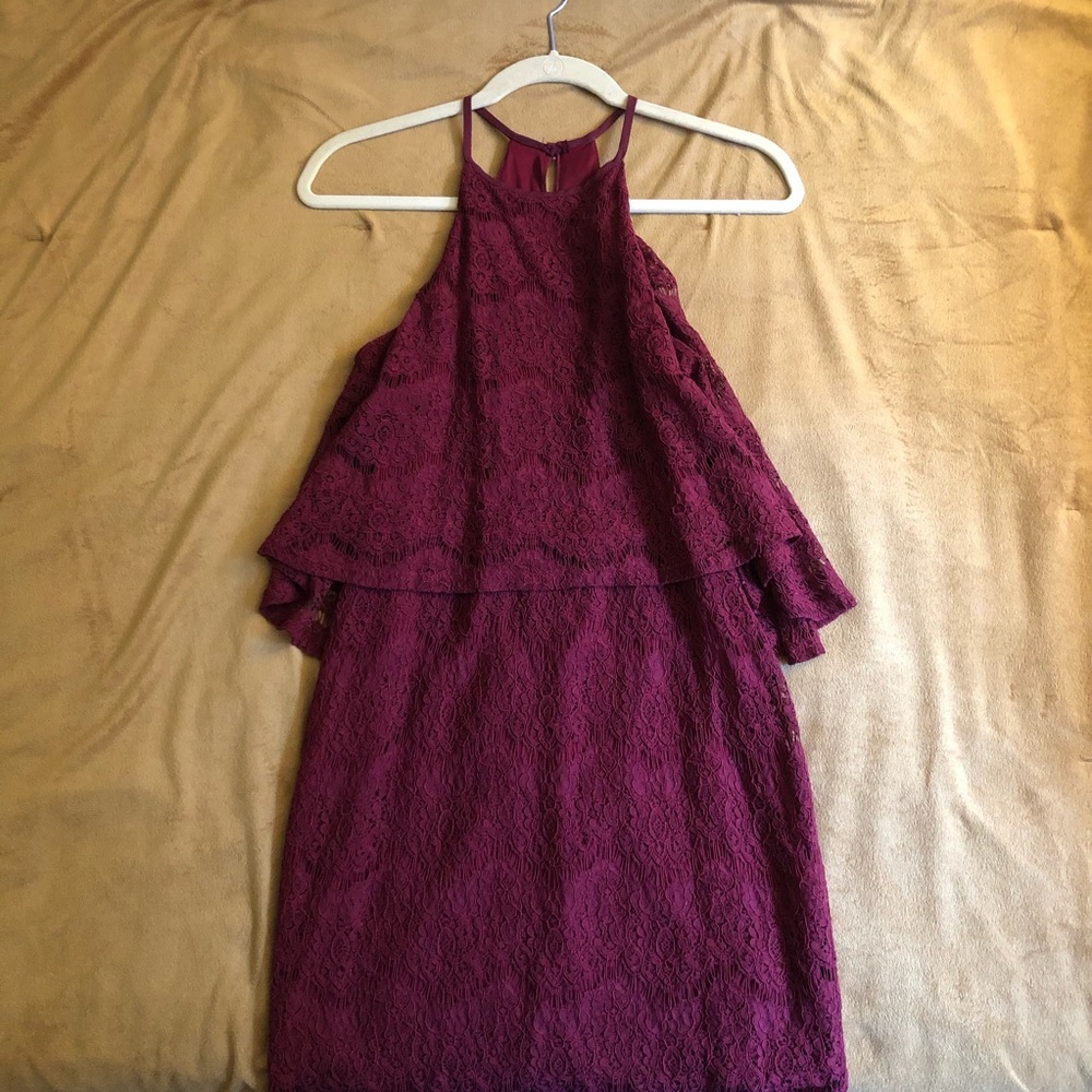 Gab & Kate One Last Time halter dress Wine